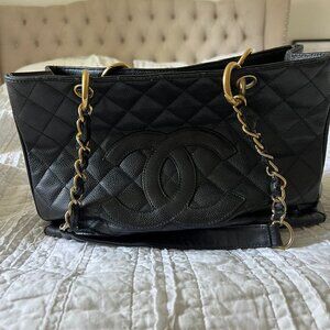 Chanel Black Caviar Quilted Grand Shopping Tote